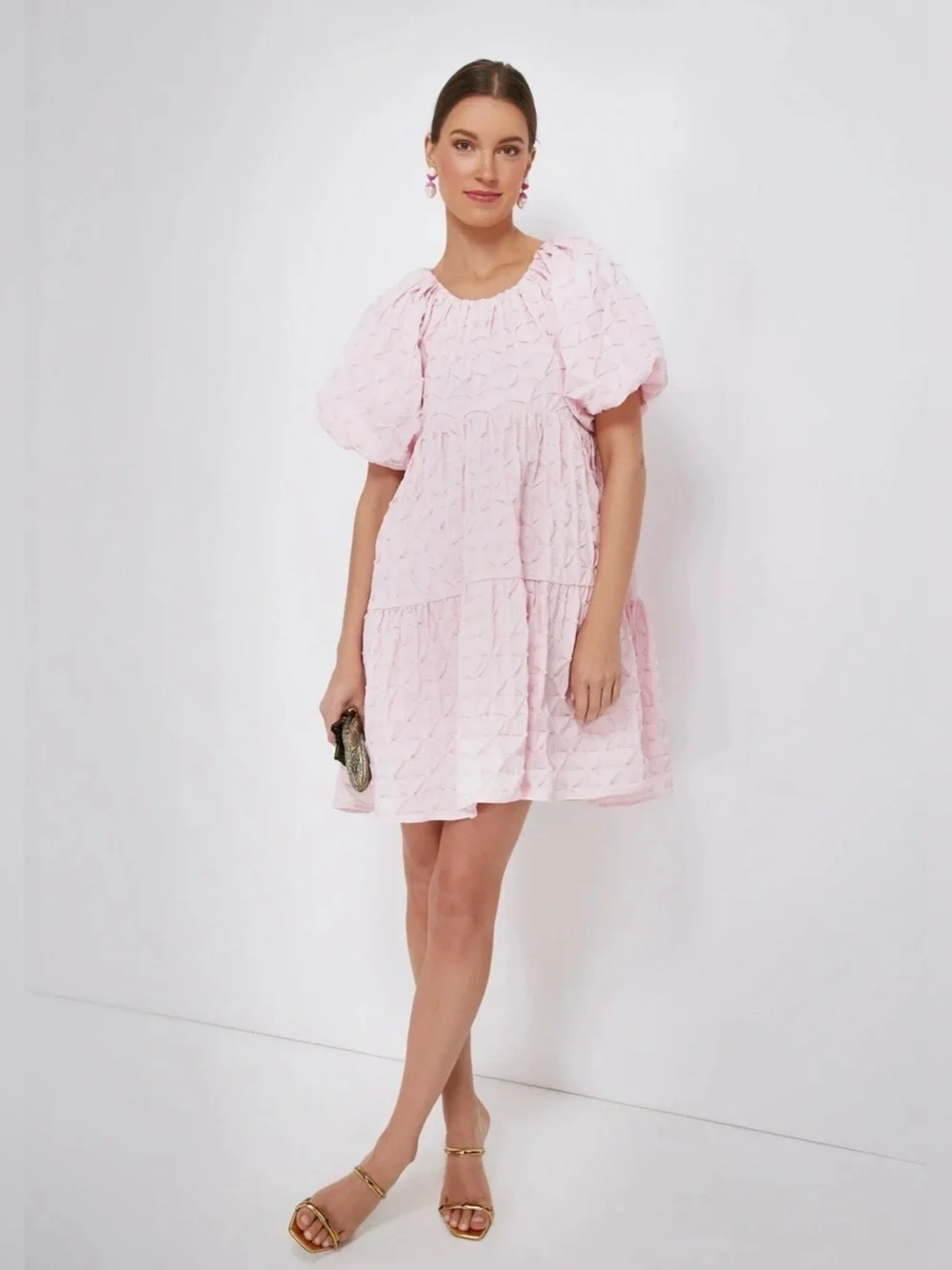Hyacinth House Diamond Textured Isabella Mini Dress